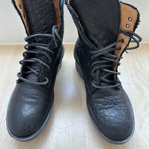 Fluevog black lace-up boots -- Women's size 8